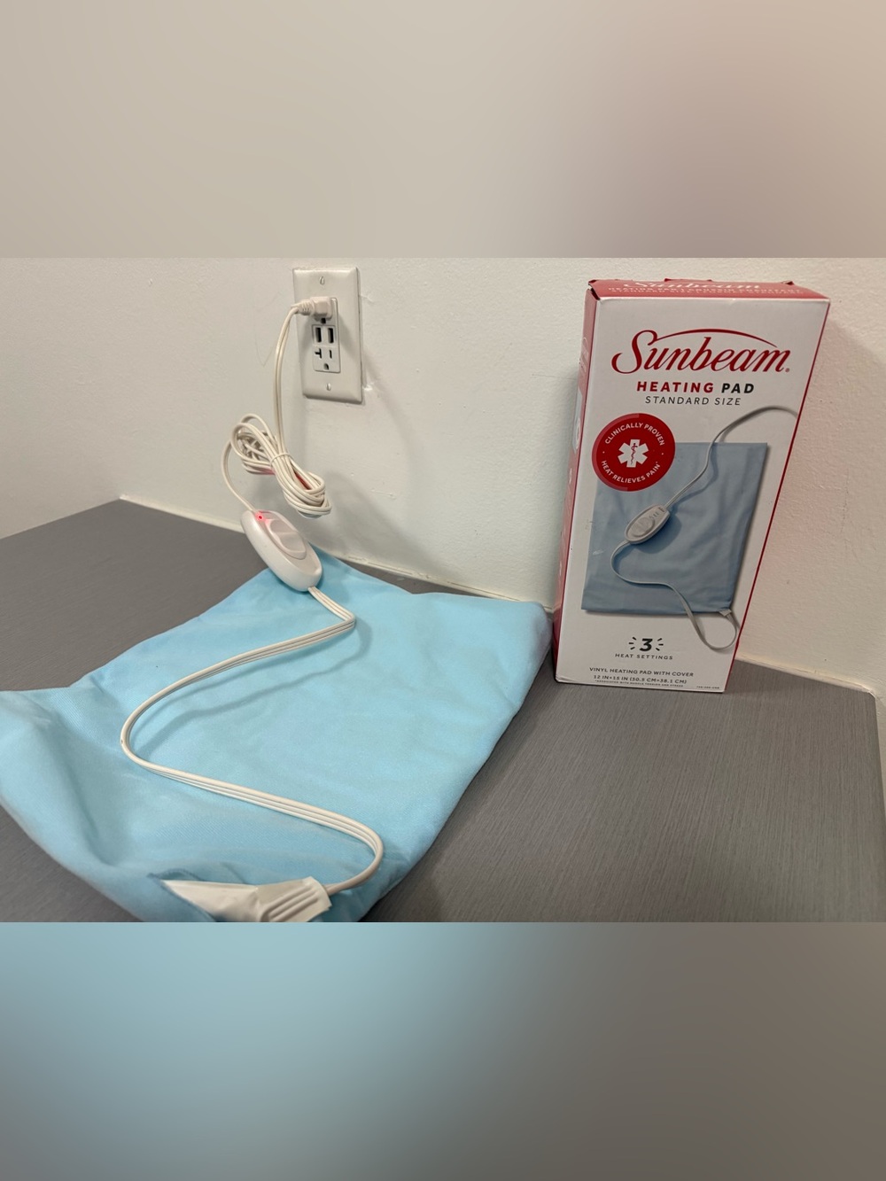 Sunbeam Standard Size Heating Pad – 3 Heat Settings